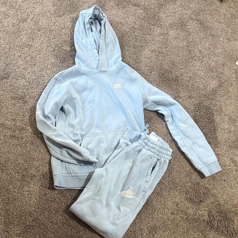 Nike Light Blue Kids Hoodie & Joggers Set